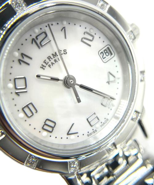 HERMES（エルメス）HERMES (エルメス) クリッパー ナクレ  シェル文字盤 サイズ:23ｍｍの古着・服飾アイテム