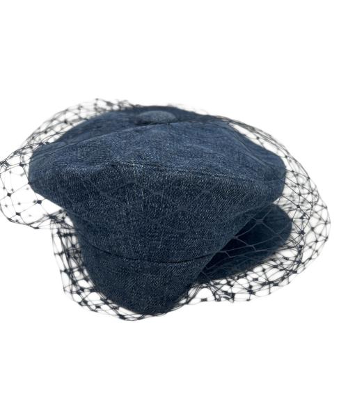 Christian Dior（クリスチャン ディオール）Christian Dior (クリスチャン ディオール) ベール付デニムキャスケット インディゴ サイズ:57の古着・服飾アイテム