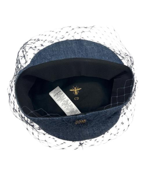 Christian Dior（クリスチャン ディオール）Christian Dior (クリスチャン ディオール) ベール付デニムキャスケット インディゴ サイズ:57の古着・服飾アイテム
