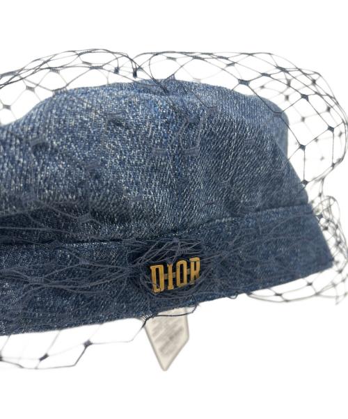 Christian Dior（クリスチャン ディオール）Christian Dior (クリスチャン ディオール) ベール付デニムキャスケット インディゴ サイズ:57の古着・服飾アイテム