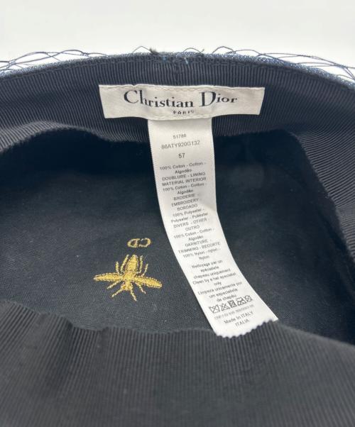 Christian Dior（クリスチャン ディオール）Christian Dior (クリスチャン ディオール) ベール付デニムキャスケット インディゴ サイズ:57の古着・服飾アイテム