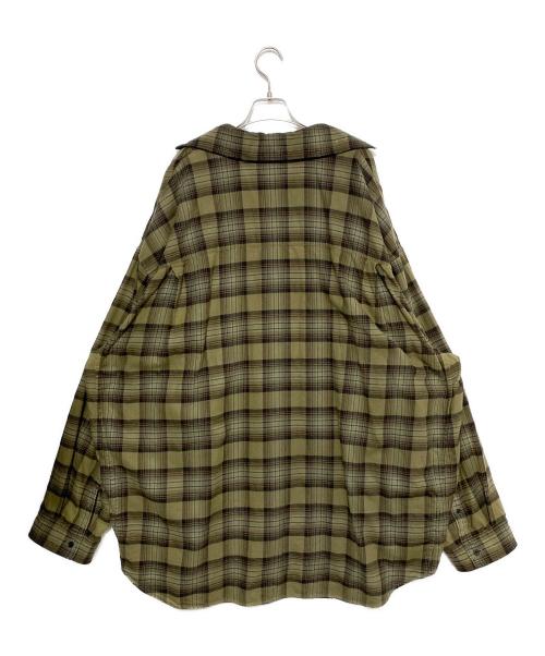 BALENCIAGA（バレンシアガ）BALENCIAGA (バレンシアガ) レイヤードチェックシャツ カーキ サイズ:3の古着・服飾アイテム