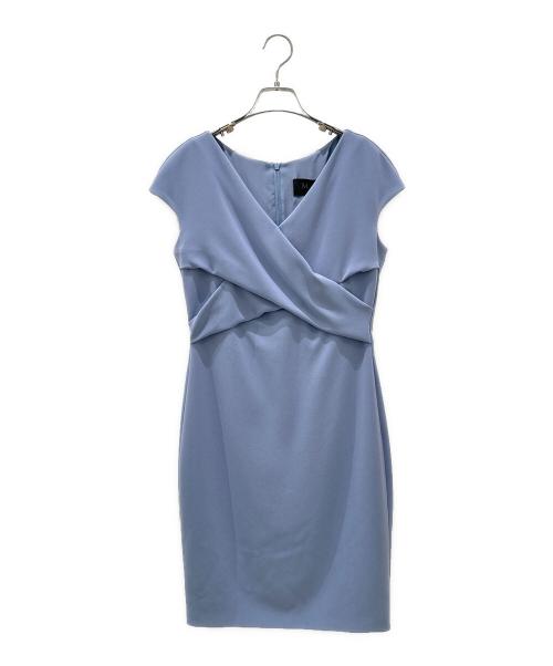 pianoforte Max Mara（ピアノフォルテマックスマーラ）pianoforte Max Mara (ピアノフォルテマックスマーラ) ギャザーノースリーブワンピース スカイブルー サイズ:42の古着・服飾アイテム