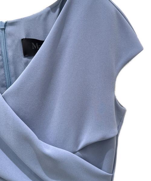 pianoforte Max Mara（ピアノフォルテマックスマーラ）pianoforte Max Mara (ピアノフォルテマックスマーラ) ギャザーノースリーブワンピース スカイブルー サイズ:42の古着・服飾アイテム