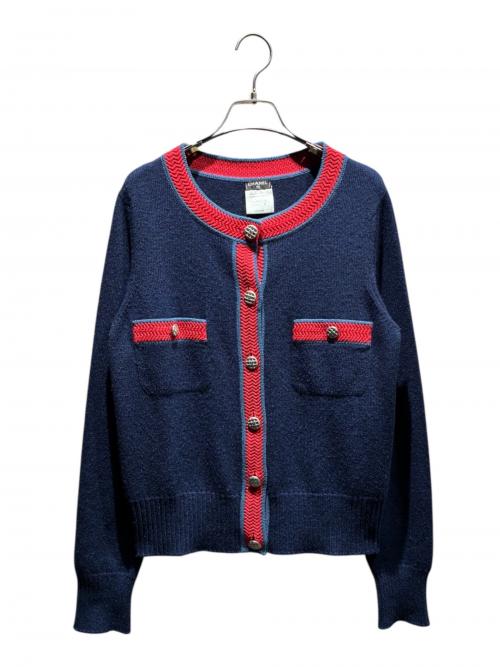 CHANEL（シャネル）CHANEL (シャネル) ココボタンカシミヤカーディガン ネイビー サイズ:42の古着・服飾アイテム