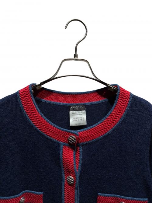 CHANEL（シャネル）CHANEL (シャネル) ココボタンカシミヤカーディガン ネイビー サイズ:42の古着・服飾アイテム