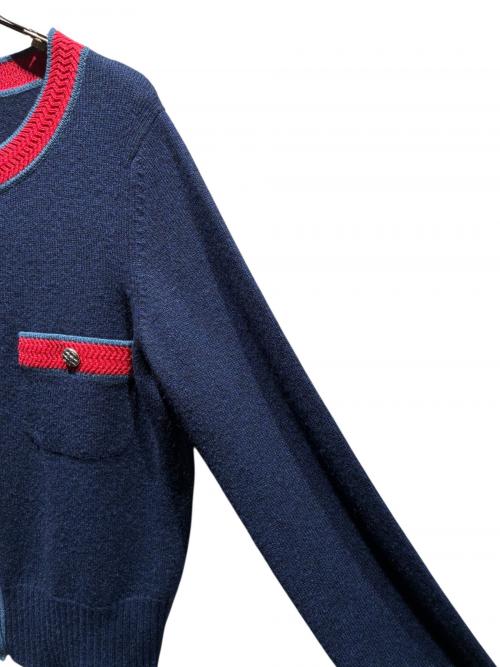 CHANEL（シャネル）CHANEL (シャネル) ココボタンカシミヤカーディガン ネイビー サイズ:42の古着・服飾アイテム