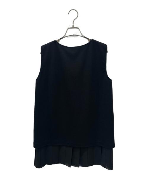 MaxMara（マックスマーラ）MaxMara (マックスマーラ) プリーツ切り替えブラウス ブラック サイズ:M 未使用品の古着・服飾アイテム