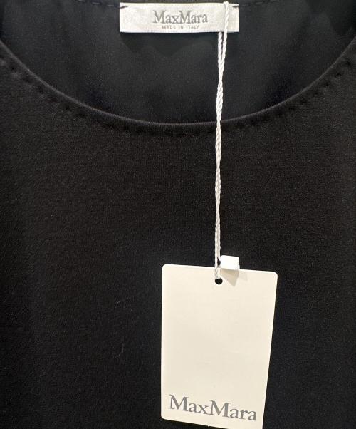 MaxMara（マックスマーラ）MaxMara (マックスマーラ) プリーツ切り替えブラウス ブラック サイズ:M 未使用品の古着・服飾アイテム