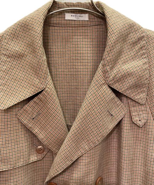 BOGLIOLI（ボリオリ）BOGLIOLI (ボリオリ) リネン混 トレンチコート ブラウン サイズ:54の古着・服飾アイテム