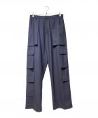 Christian Diorクリスチャン ディオール）の古着「裾 ジップ ストライプ スラックス カーゴ パンツ」｜ネイビー