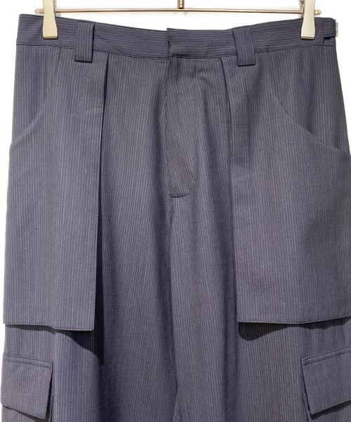 Christian Dior（クリスチャン ディオール）Christian Dior (クリスチャン ディオール) 裾 ジップ ストライプ スラックス カーゴ パンツ ネイビー サイズ:46の古着・服飾アイテム