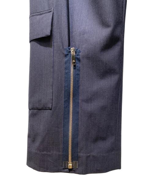 Christian Dior（クリスチャン ディオール）Christian Dior (クリスチャン ディオール) 裾 ジップ ストライプ スラックス カーゴ パンツ ネイビー サイズ:46の古着・服飾アイテム