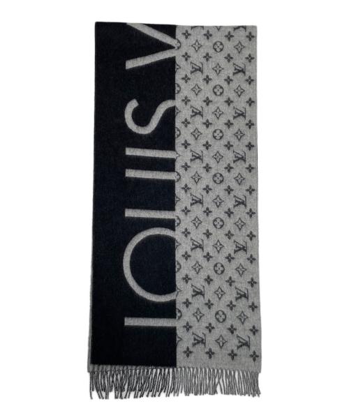 LOUIS VUITTON（ルイ ヴィトン）LOUIS VUITTON (ルイ ヴィトン) マフラー・LV スプリット ブラック×グレー サイズ:-の古着・服飾アイテム