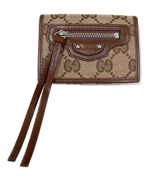 GUCCI（グッチ）GUCCI (グッチ) BALENCIAGA (バレンシアガ) GGネオクラシック コンパクトウォレット  ブラウン サイズ:-の古着・服飾アイテム