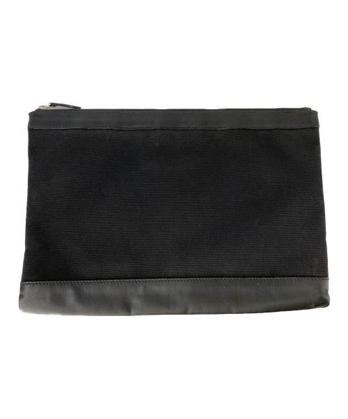 BALENCIAGA（バレンシアガ）BALENCIAGA (バレンシアガ) ロゴキャンバスクラッチバッグ ブラックの古着・服飾アイテム
