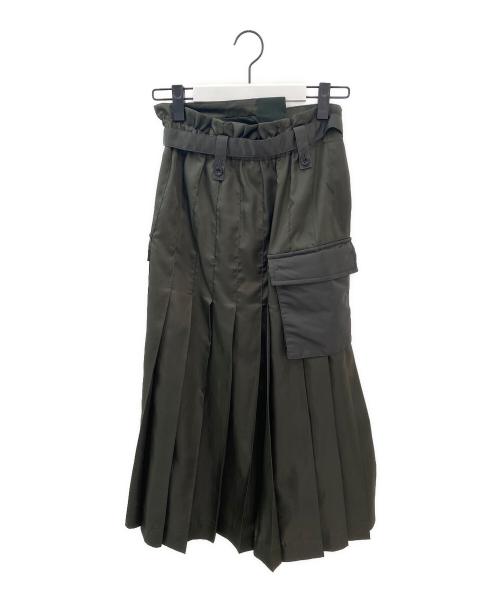 sacai（サカイ）sacai (サカイ) Nylon Twill Skirt カーキ サイズ:１の古着・服飾アイテム