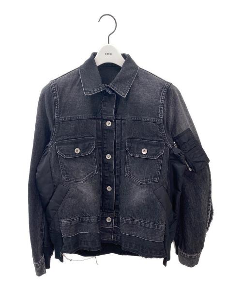 sacai（サカイ）sacai (サカイ) Denim×MA-1 Jacket ブラック サイズ:1の古着・服飾アイテム