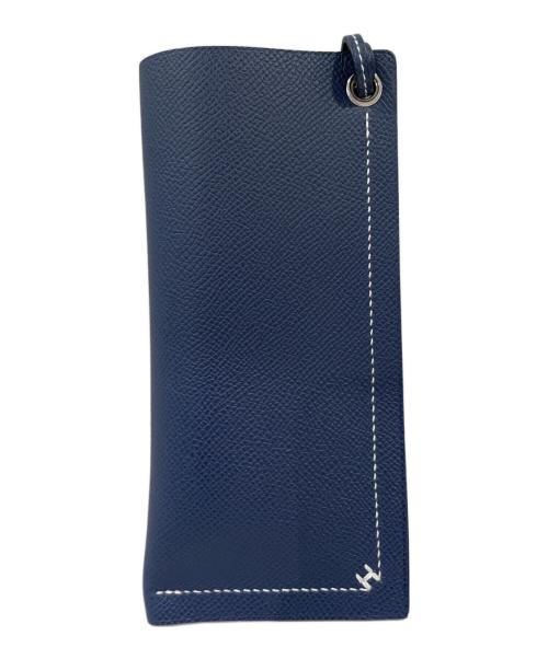 HERMES（エルメス）HERMES (エルメス) 眼鏡ケース 《Hセリエ》 K刻印:2025年 ネイビーの古着・服飾アイテム