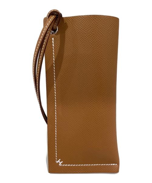 HERMES（エルメス）HERMES (エルメス) 眼鏡ケース 《Hセリエ》 K刻印:2025年 ゴールド ブラウンの古着・服飾アイテム
