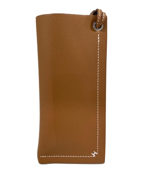 HERMES（エルメス）HERMES (エルメス) 眼鏡ケース 《Hセリエ》 K刻印:2025年 ゴールド ブラウンの古着・服飾アイテム