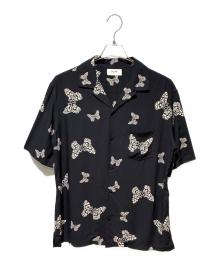 CELINE（セリーヌ）の古着「Butterfly Hawaiian Rayon S/S Shirt」｜ブラック×ホワイト