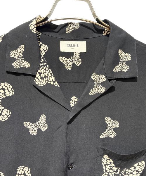 CELINE（セリーヌ）CELINE (セリーヌ) Butterfly Hawaiian Rayon S/S Shirt ブラック×ホワイト サイズ:38の古着・服飾アイテム