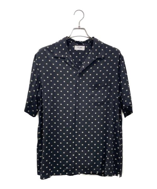 CELINE（セリーヌ）CELINE (セリーヌ) 25SS マイクロ トリオンフプリント レーヨンシャツ ブラック サイズ:38の古着・服飾アイテム