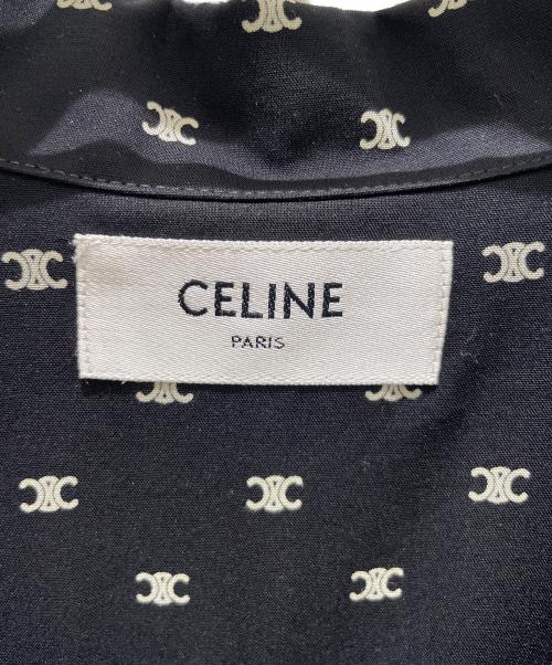 CELINE（セリーヌ）CELINE (セリーヌ) 25SS マイクロ トリオンフプリント レーヨンシャツ ブラック サイズ:38の古着・服飾アイテム