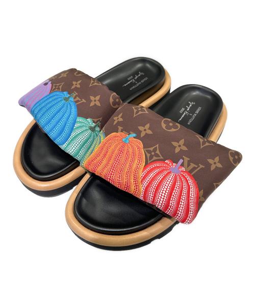 LOUIS VUITTON（ルイ ヴィトン）LOUIS VUITTON (ルイ ヴィトン) プールピロー・ライン パンプキンモノグラム サンダル ブラウン サイズ:38の古着・服飾アイテム