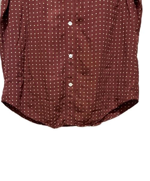 CELINE（セリーヌ）CELINE (セリーヌ) ドットレーヨンシャツ バーガンディー サイズ:38の古着・服飾アイテム