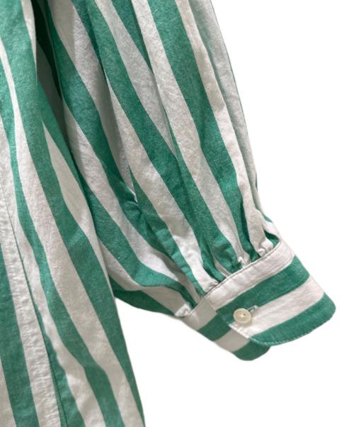 Ron Herman（ロンハーマン）Ron Herman (ロンハーマン) シャツワンピース グリーン×ホワイト サイズ:FREEの古着・服飾アイテム