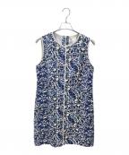 'S Max Maraエスマックスマーラ）の古着「フラワーデザインノースリーブワンピース」｜アイボリー×ブルー