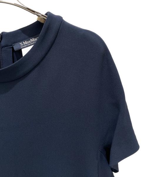 'S Max Mara（エスマックスマーラ）'S Max Mara (エスマックスマーラ) 半袖ワンピース ネイビー サイズ:40の古着・服飾アイテム