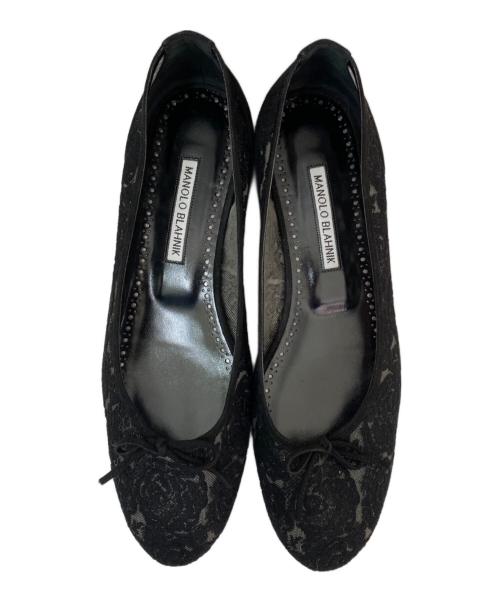 Manolo Blahnik（マノロブラニク）Manolo Blahnik (マノロブラニク) VERIZZOフラットシューズ ブラック サイズ:40の古着・服飾アイテム