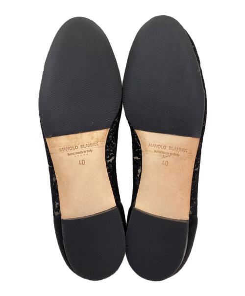Manolo Blahnik（マノロブラニク）Manolo Blahnik (マノロブラニク) VERIZZOフラットシューズ ブラック サイズ:40の古着・服飾アイテム