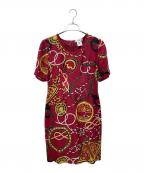 CELINEセリーヌ）の古着「総柄シルクワンピース」｜レッド