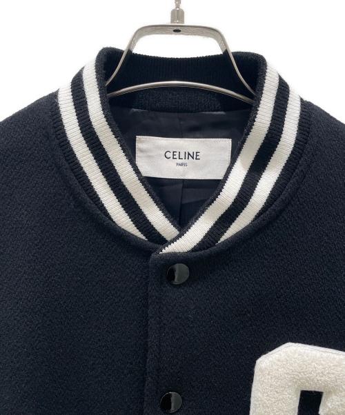 CELINE（セリーヌ）CELINE (セリーヌ) ジャクソン テディジャケット ブラック×ホワイト サイズ:44の古着・服飾アイテム