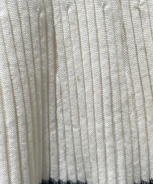 CHANEL（シャネル）CHANEL (シャネル) テープロゴ ニットスカート ホワイト×ブラック サイズ:38の古着・服飾アイテム