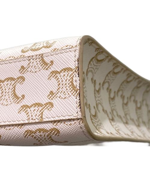 CELINE（セリーヌ）CELINE (セリーヌ) ミニバーティカルカバ ホワイト×ブラウンの古着・服飾アイテム