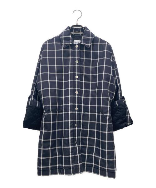 HERMES（エルメス）HERMES (エルメス) 中綿チェックジャケット ネイビー サイズ:34の古着・服飾アイテム