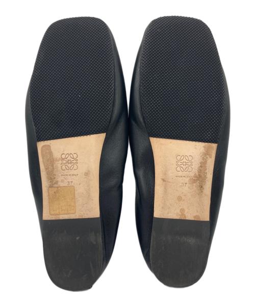 LOEWE（ロエベ）LOEWE (ロエベ) レザーバレエシューズ ブラック サイズ:37の古着・服飾アイテム
