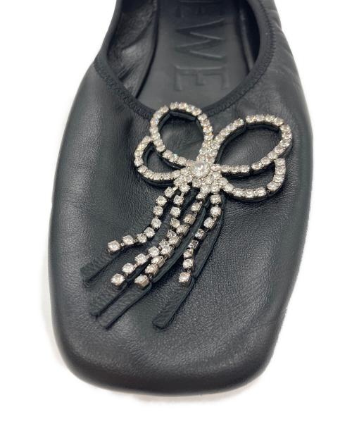 LOEWE（ロエベ）LOEWE (ロエベ) レザーバレエシューズ ブラック サイズ:37の古着・服飾アイテム