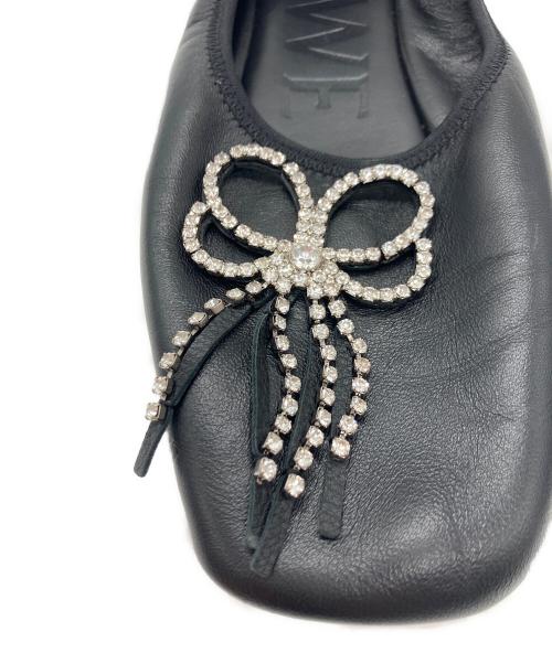 LOEWE（ロエベ）LOEWE (ロエベ) レザーバレエシューズ ブラック サイズ:37の古着・服飾アイテム