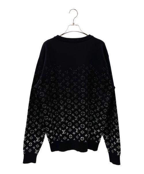 LOUIS VUITTON（ルイ ヴィトン）LOUIS VUITTON (ルイ ヴィトン) モノグラムデグラデクルーネックニット ブラック サイズ:Ｍの古着・服飾アイテム