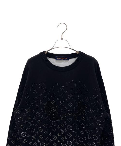 LOUIS VUITTON（ルイ ヴィトン）LOUIS VUITTON (ルイ ヴィトン) モノグラムデグラデクルーネックニット ブラック サイズ:Ｍの古着・服飾アイテム