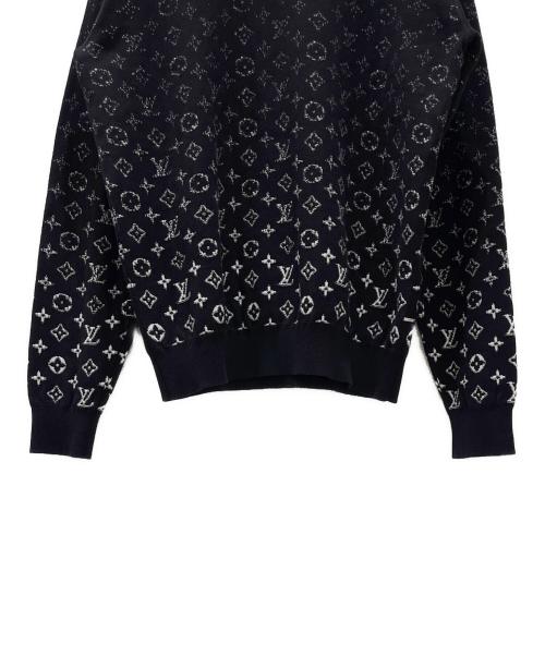 LOUIS VUITTON（ルイ ヴィトン）LOUIS VUITTON (ルイ ヴィトン) モノグラムデグラデクルーネックニット ブラック サイズ:Ｍの古着・服飾アイテム