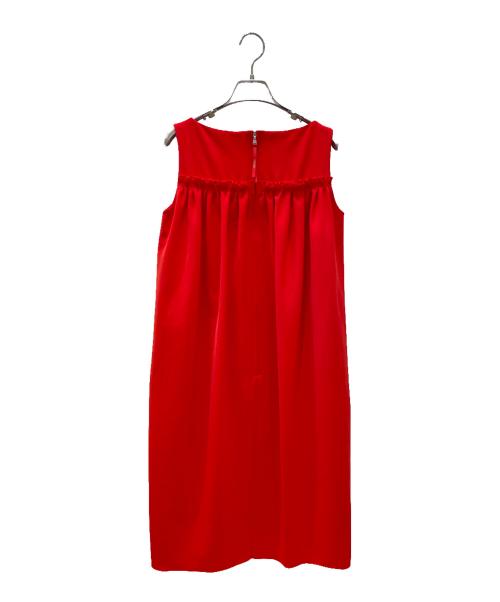 FOXEY NEWYORK（フォクシーニューヨーク）FOXEY NEWYORK (フォクシーニューヨーク) ノースリーブワンピース　41710-NS00F618L レッド サイズ:38の古着・服飾アイテム