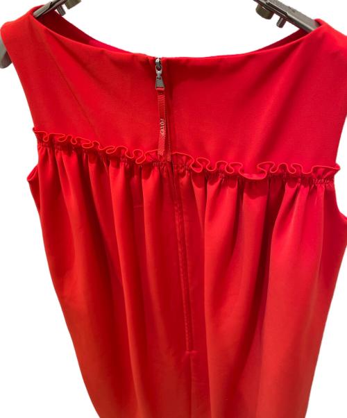 FOXEY NEWYORK（フォクシーニューヨーク）FOXEY NEWYORK (フォクシーニューヨーク) ノースリーブワンピース　41710-NS00F618L レッド サイズ:38の古着・服飾アイテム