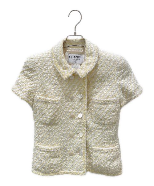 CHANEL（シャネル）CHANEL (シャネル) 96C ツイードセットアップ イエロー サイズ:36の古着・服飾アイテム